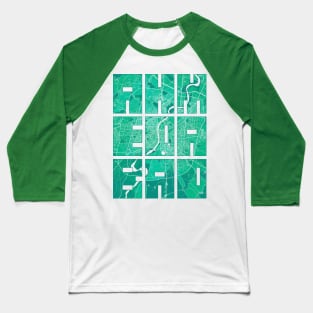 Ahmedabad, India City Map Typography - Watercolor Baseball T-Shirt